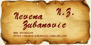 Nevena Zubanović vizit kartica